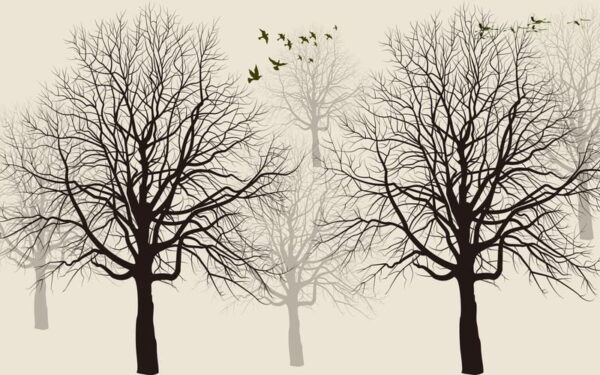Peinture murale Arbres linéaires
