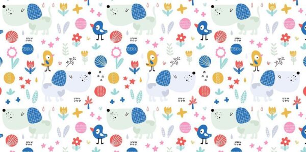 Sticker mural Animaux Fleurs