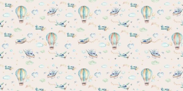 Peinture murale Avions et Ballons