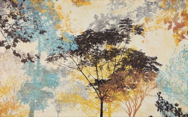 Peinture murale Arbres colorés