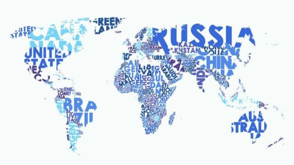 Peinture murale Carte du monde