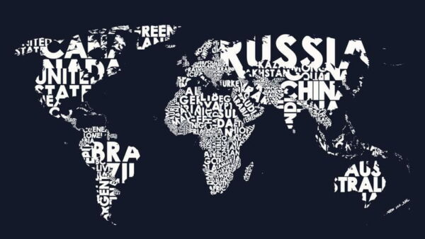 Peinture murale Carte du monde
