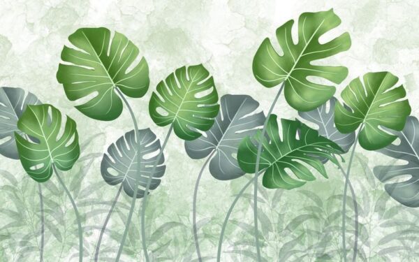 Peinture murale Feuilles tropicales