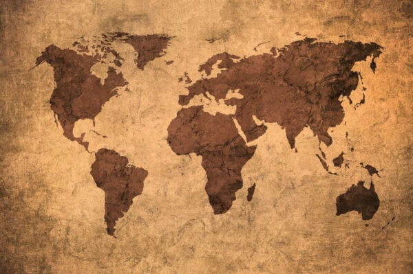 Peinture murale Carte du monde