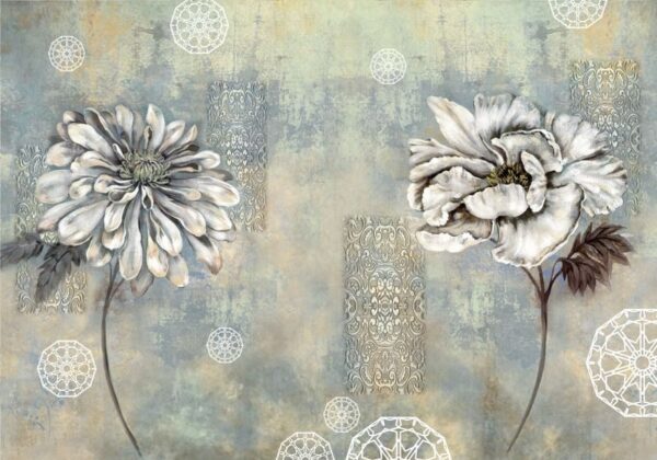 Sticker mural Fleurs vintage