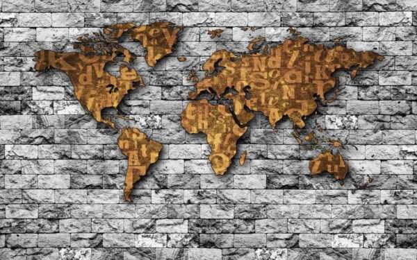 Peinture murale Carte du monde