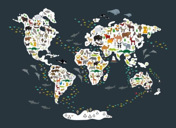 Peinture murale Carte du monde