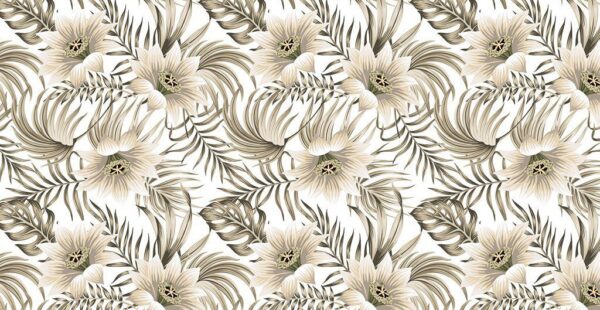 Sticker mural Fleurs beiges