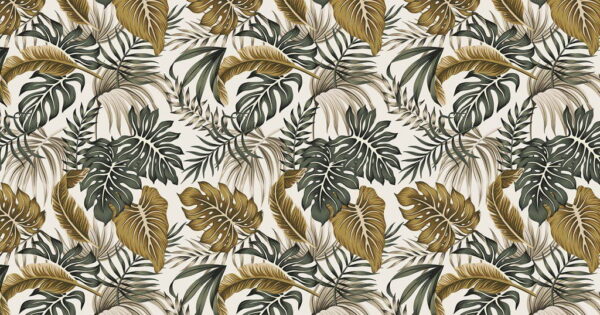 Peinture murale Feuilles tropicales
