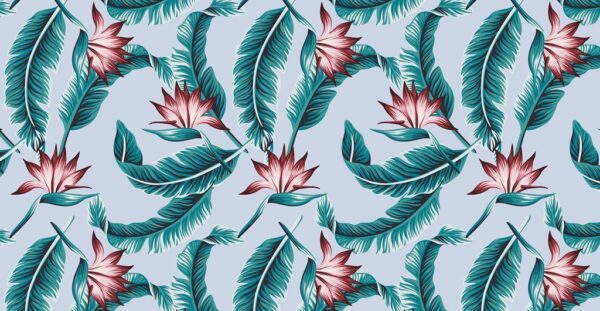 Peinture murale Feuilles tropicales