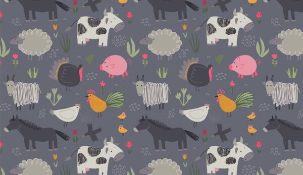 Peinture murale Animaux de la campagne
