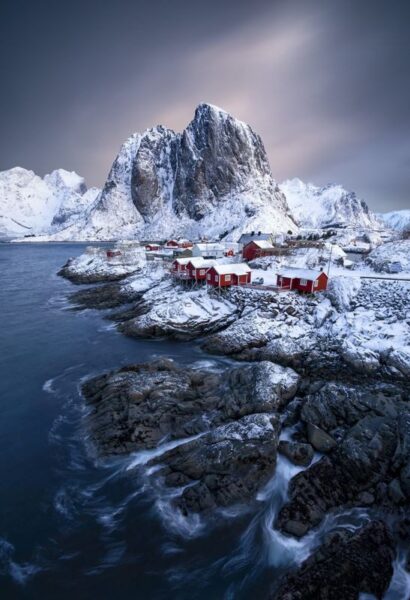 Peinture murale Cottages en Norvège