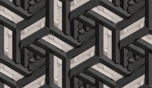 Peinture murale Noir et gris 3D