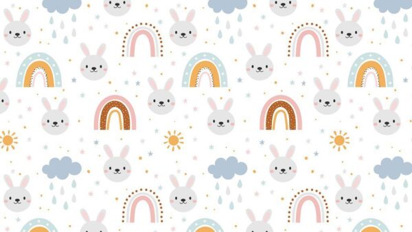 Papier peint avec des lapins