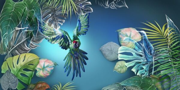 Peinture murale Oiseau sous les tropiques