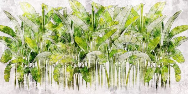 Sticker mural Feuilles vertes