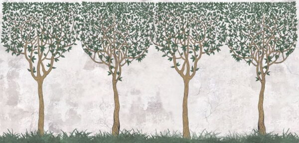 Peinture murale Rangée d'arbres