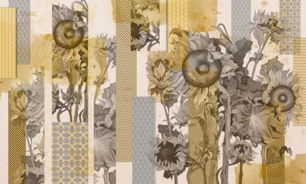 Peinture murale Collage Jaune
