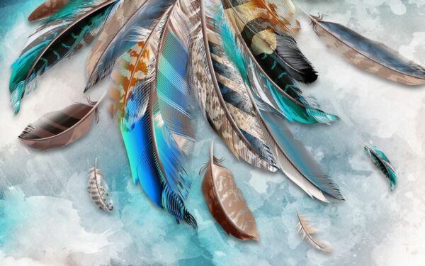 Peinture murale Plumes d'oiseau