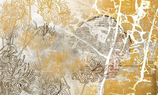 Peinture murale Collage Jaune