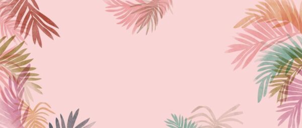 Peinture murale Plantes sur Rose