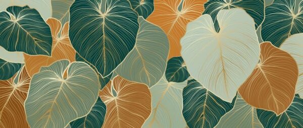 Peinture murale Feuilles botaniques