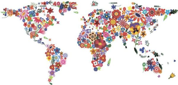 Peinture murale Carte du monde