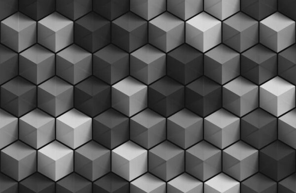 Peinture murale Gris et Noir 3D
