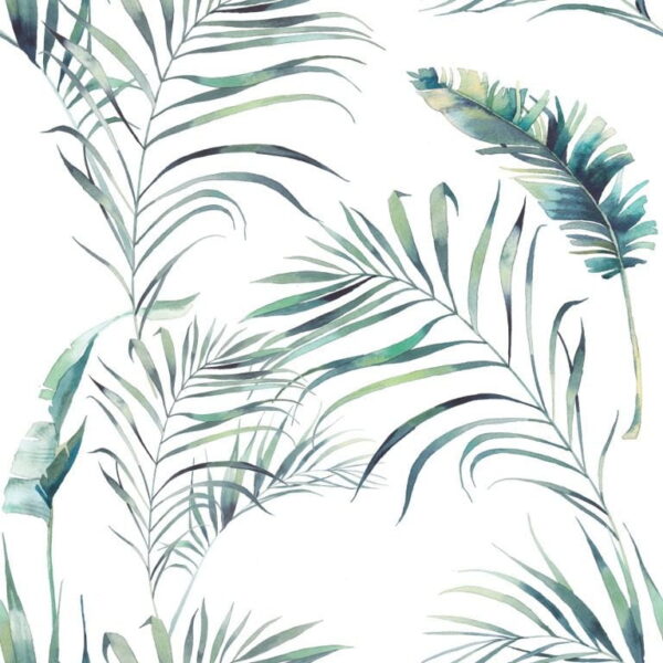 Peinture murale Feuilles bleues