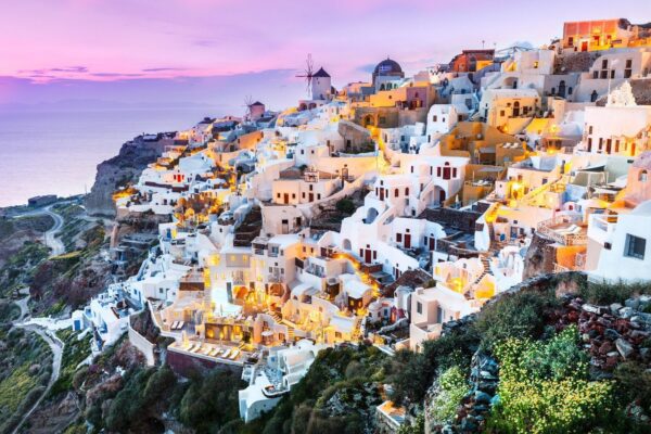 Peinture murale La splendeur de Santorin