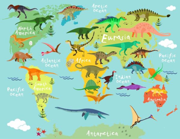 Peinture murale Carte du Jurassique
