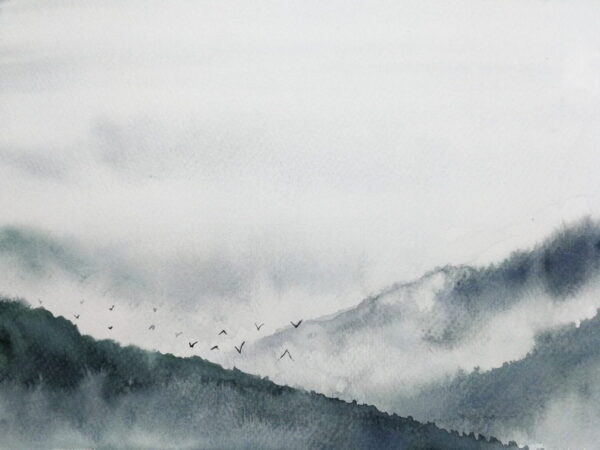 Peinture murale Aquarelle de montagne