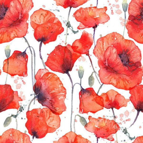 Peinture murale Jardin de coquelicots
