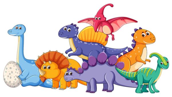 Peinture murale Dinosaures mignons