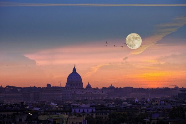 Peinture murale Lune romaine