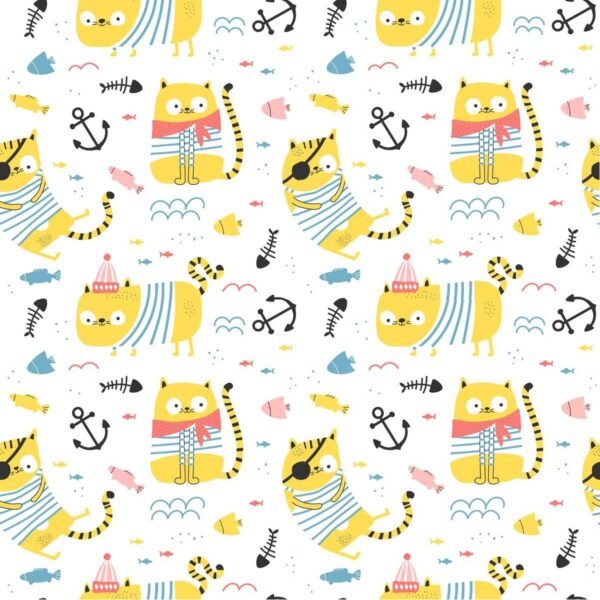 Peinture murale Chatons pirates
