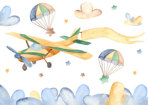 Peinture murale Avion de conte de fées