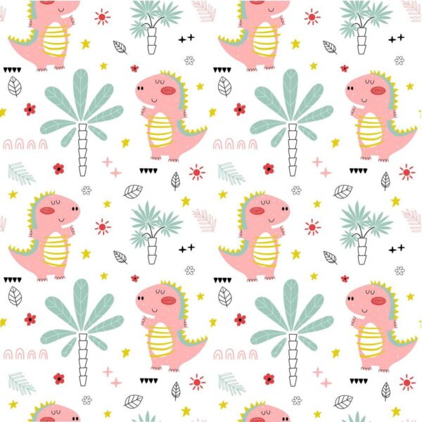 Poster XXL Dinosaures roses
