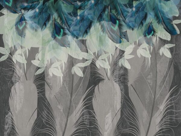 Peinture murale Plumes sombres