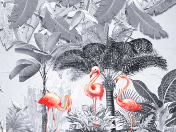 Peinture murale Flamants roses