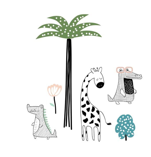Peinture murale Adorable girafe