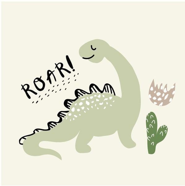 Peinture murale Dinosaure mignon