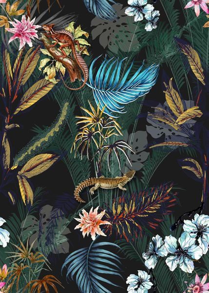 Sticker mural Fond floral