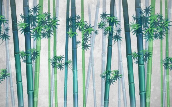 Peinture murale Bambou vert