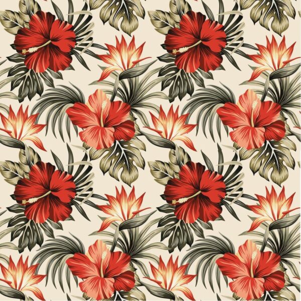 Peinture murale Fleurs rouges