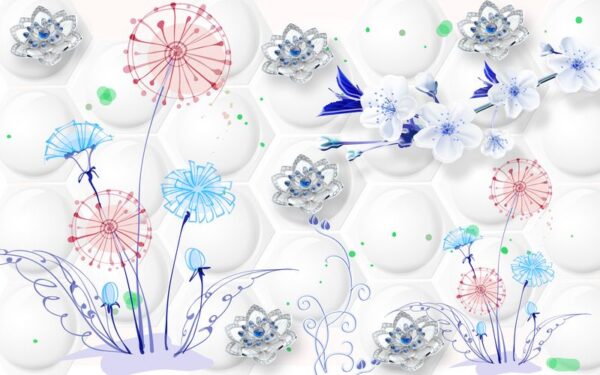 Peinture murale Fleurs colorées