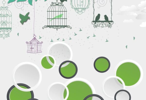 Sticker mural Cages à oiseaux