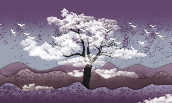 Peinture murale Arbre avec des oiseaux