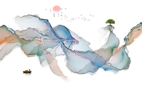 Peinture murale Montagnes d'encre