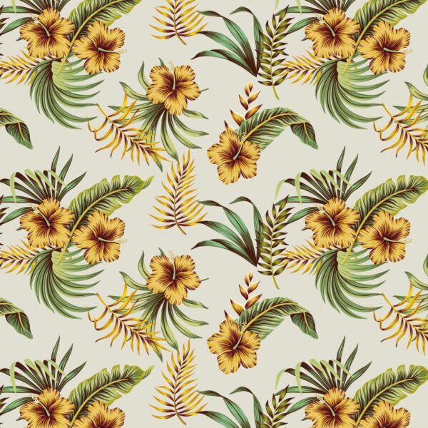Peinture murale Hibiscus jaune